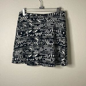 Title Nine Skorts Women Small Black White Geometric Print Skirt Shorts Athletic